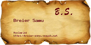 Breier Samu névjegykártya